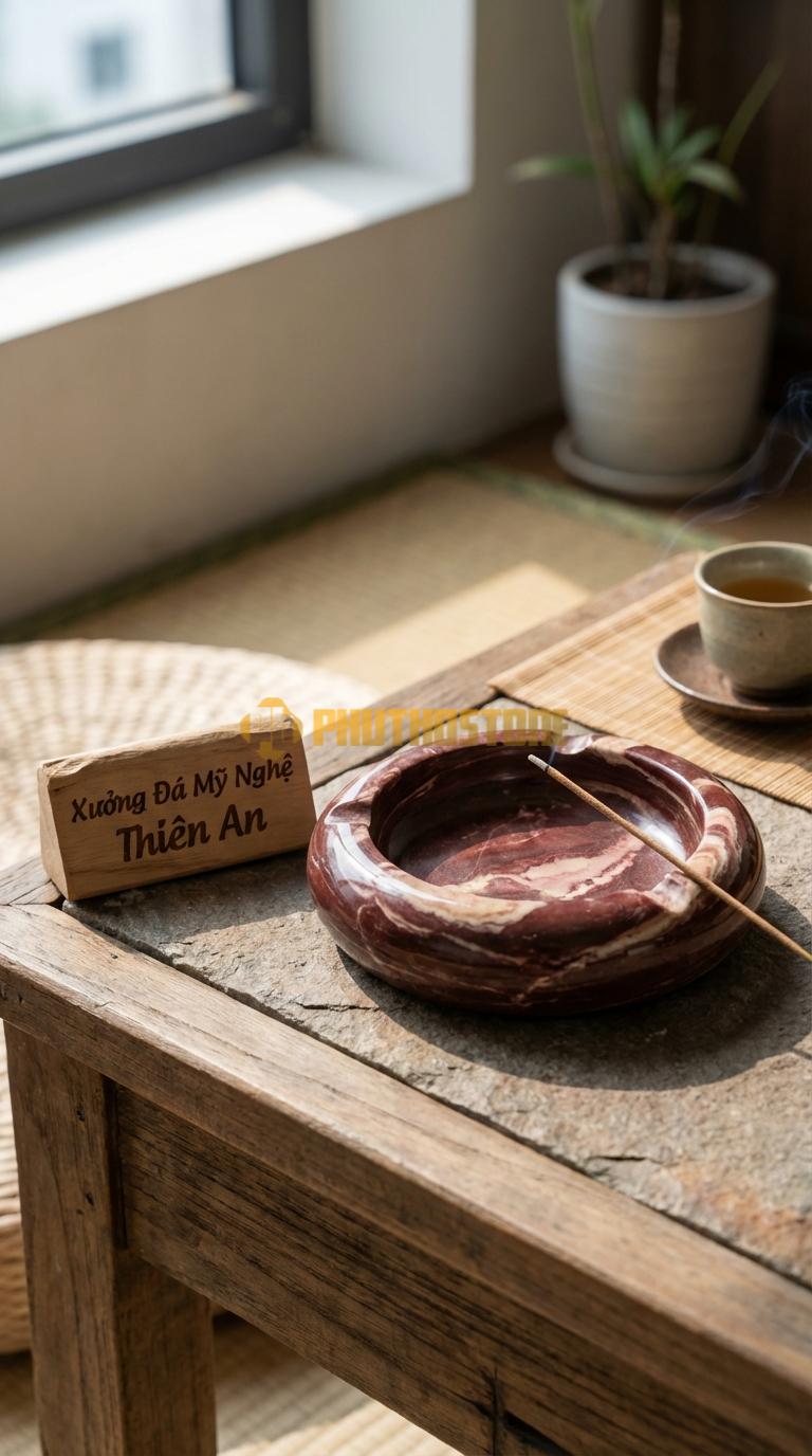 Gạt Tàn Bằng Đá Tròn Trơn