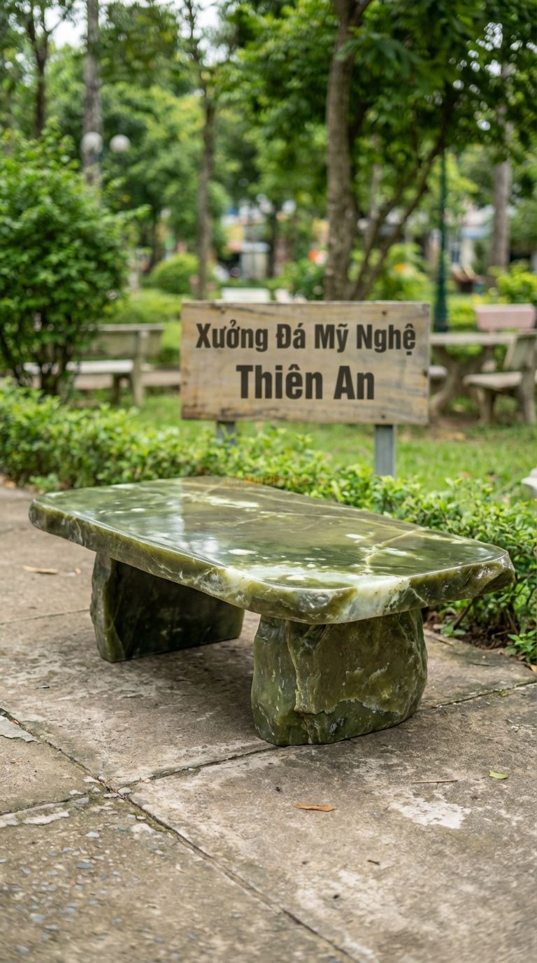 Ghế Tảng Bẹt, Chất Liệu đá Serpentine, Kiểu Dáng tảng đá Dẹt Tự Nhiên, Chỉ Mài Phẳng Mặt Trên 130Cm x 80Cm x 40Cm. 130Cm x 80Cm x 40Cm