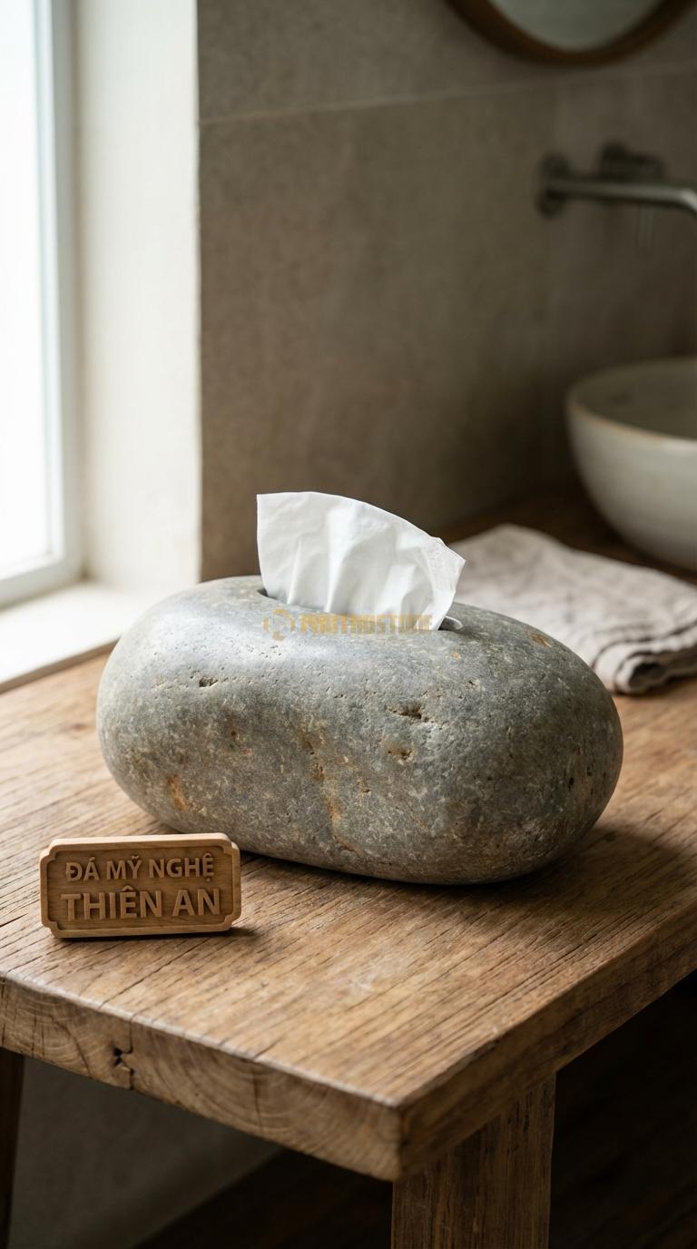 Hộp Giấy Đá Cuội Nắp Trượt Thiết Kế Rãnh Trượt Cho Nắp Đáy (Thay Giấy Dễ Dàng) 24cm x 13cm x 11cm