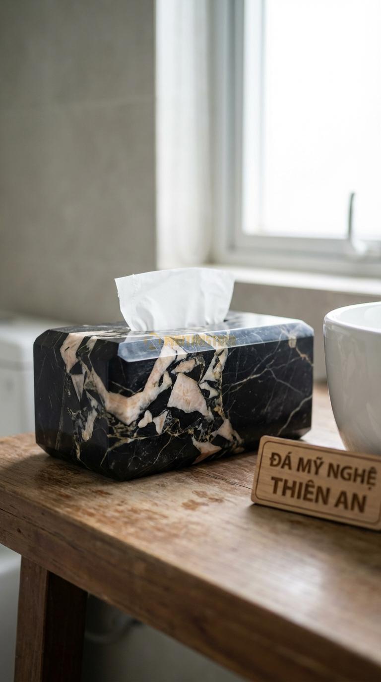 Hộp Giấy Đá Da Báo Vát Kim Cương Vát Chéo Các Cạnh Tạo Khối Hình Học (Geometric) 23cm x 12cm x 10cm