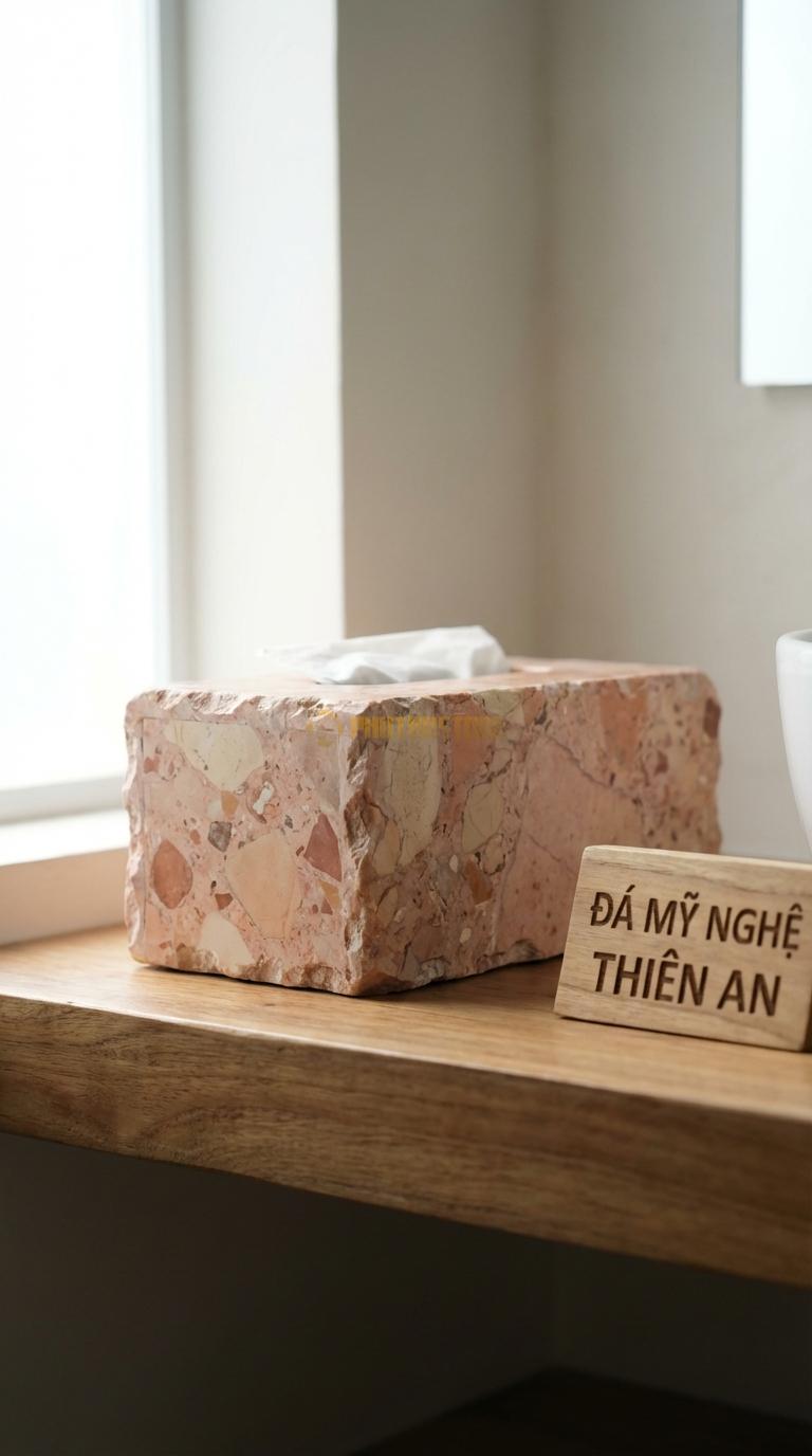 Hộp Giấy Đá Hồng Bề Mặt Nhám (Matte) Mài Mờ (Matte) Không Bóng, Chống Bám Vân Tay 23cm x 12cm x 10cm