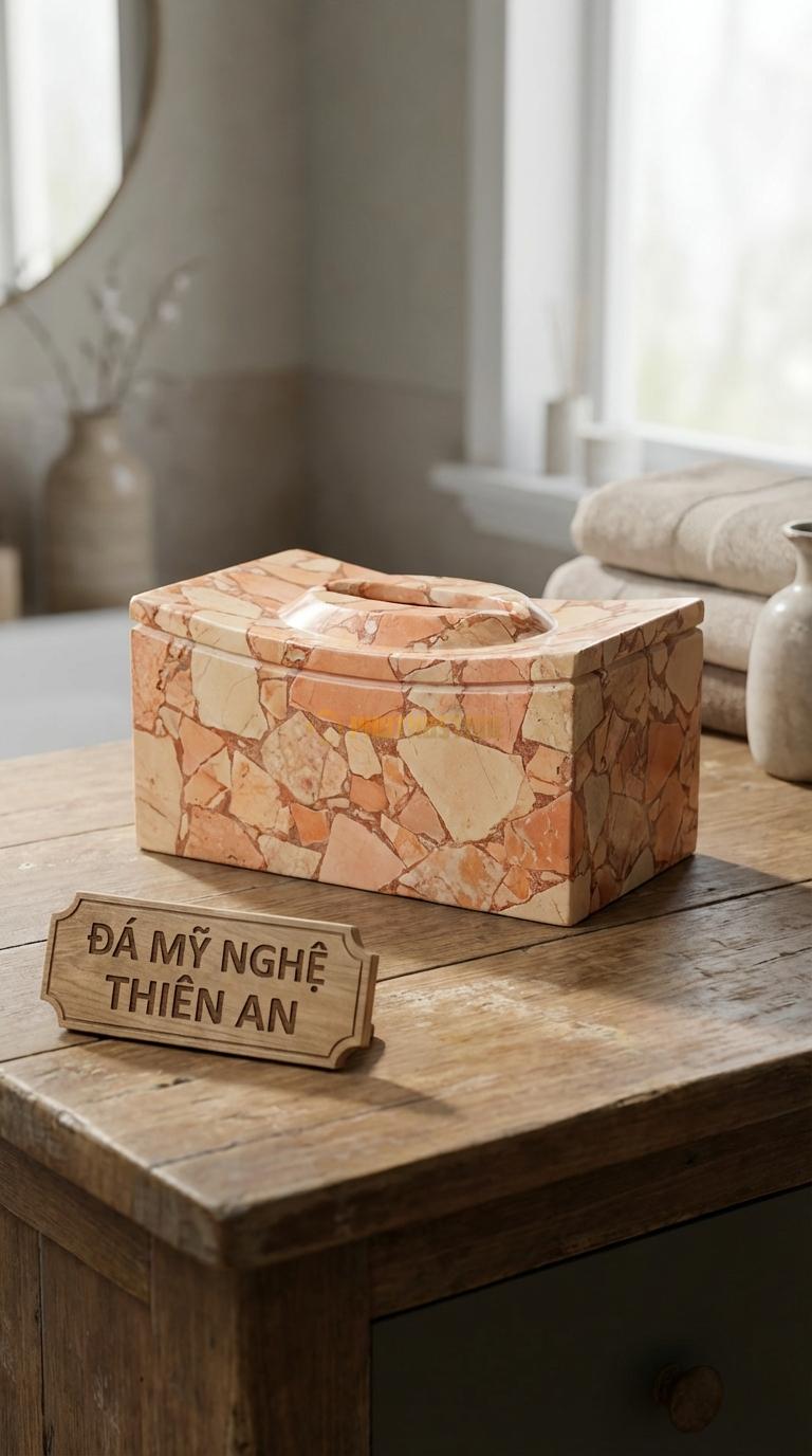 Hộp Giấy Đá Hồng Dáng Thỏi Vàng Tạo Hình Giống Thỏi Vàng Kim Nguyên Bảo (Tài Lộc) 25cm x 14cm x 12cm