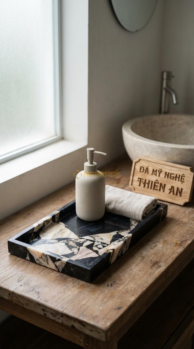 Khay Đá Da Báo Chữ Nhật Tối Giản Cạnh Vuông Vức, Lòng Khay Phẳng Mịn 30cm x 15cm x 2cm