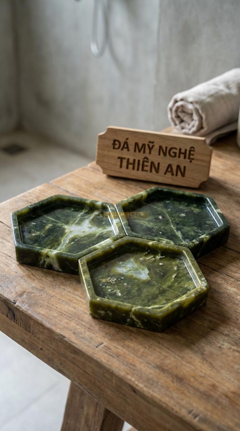 Khay Đá Serpentine Lục Giác Ghép Bộ Có Thể Ghép Nhiều Khay Lại Với Nhau Cạnh 10cm x Dày 2cm