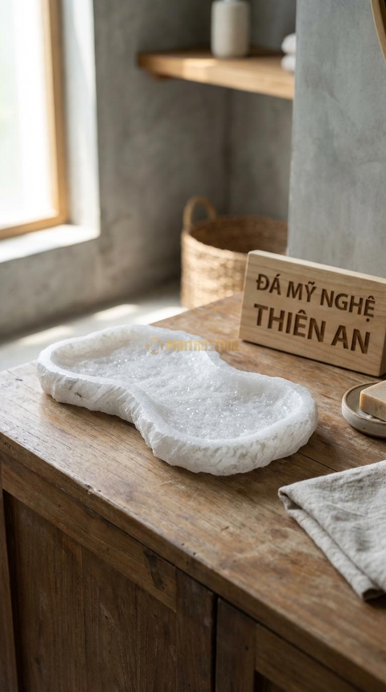 Khay Đá Trắng Muối Lượn Sóng Viền Khay Tạo Hình Sóng Nước Nhấp Nhô 28cm x 14cm x 2cm