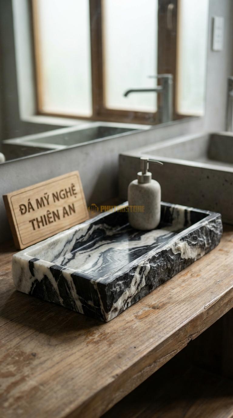 Khay Đá Tuyết Sơn Chữ Nhật Tối Giản Cạnh Vuông Vức, Lòng Khay Phẳng Mịn 30cm x 15cm x 2cm