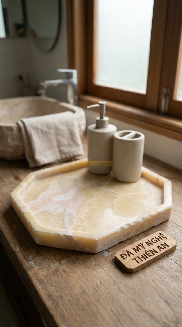 Khay Đá Vàng Nghệ An Lục Giác Ghép Bộ Có Thể Ghép Nhiều Khay Lại Với Nhau Cạnh 10cm x Dày 2cm