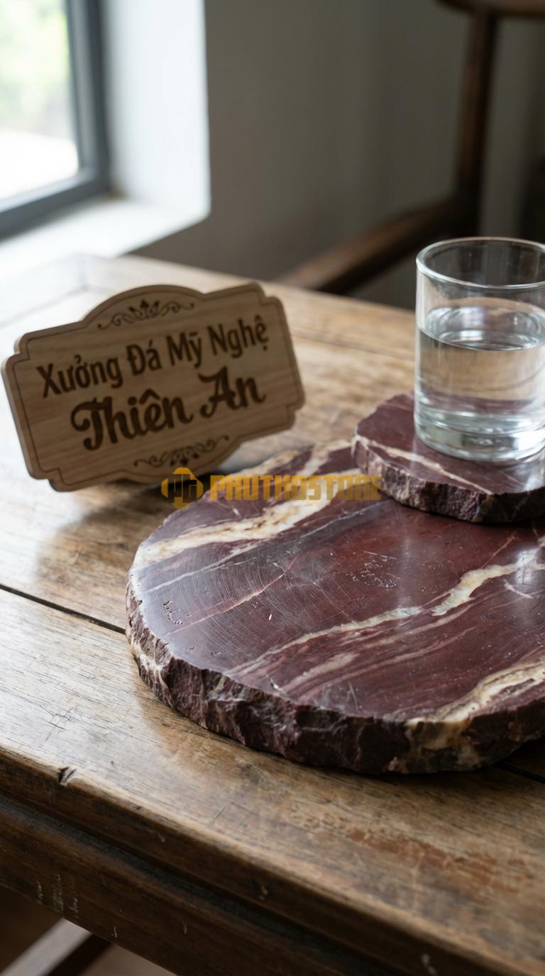 Đế Lót Ly Rượu Đá Viền Thô