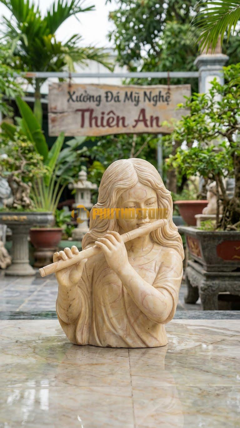 Tượng Đá Cô Gái Thổi Sáo/Tiêu