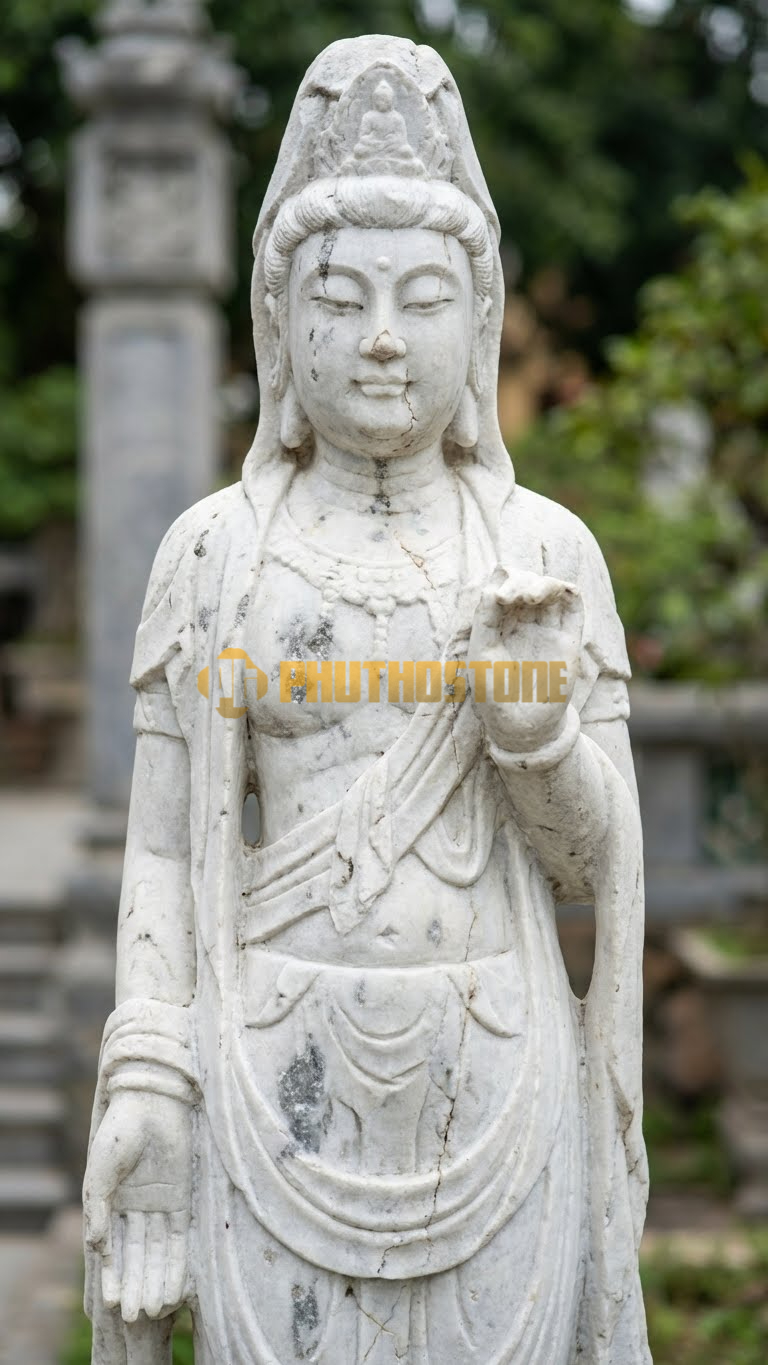 Tượng Đại Thế Chí Phóng Quang Đá Trắng Muối Nghệ An, tượng đài ngoài trời