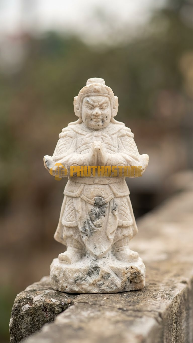 Tượng Hộ Pháp Mini Đá Trắng Muối Nghệ An, làm đồ lưu niệm du lịch