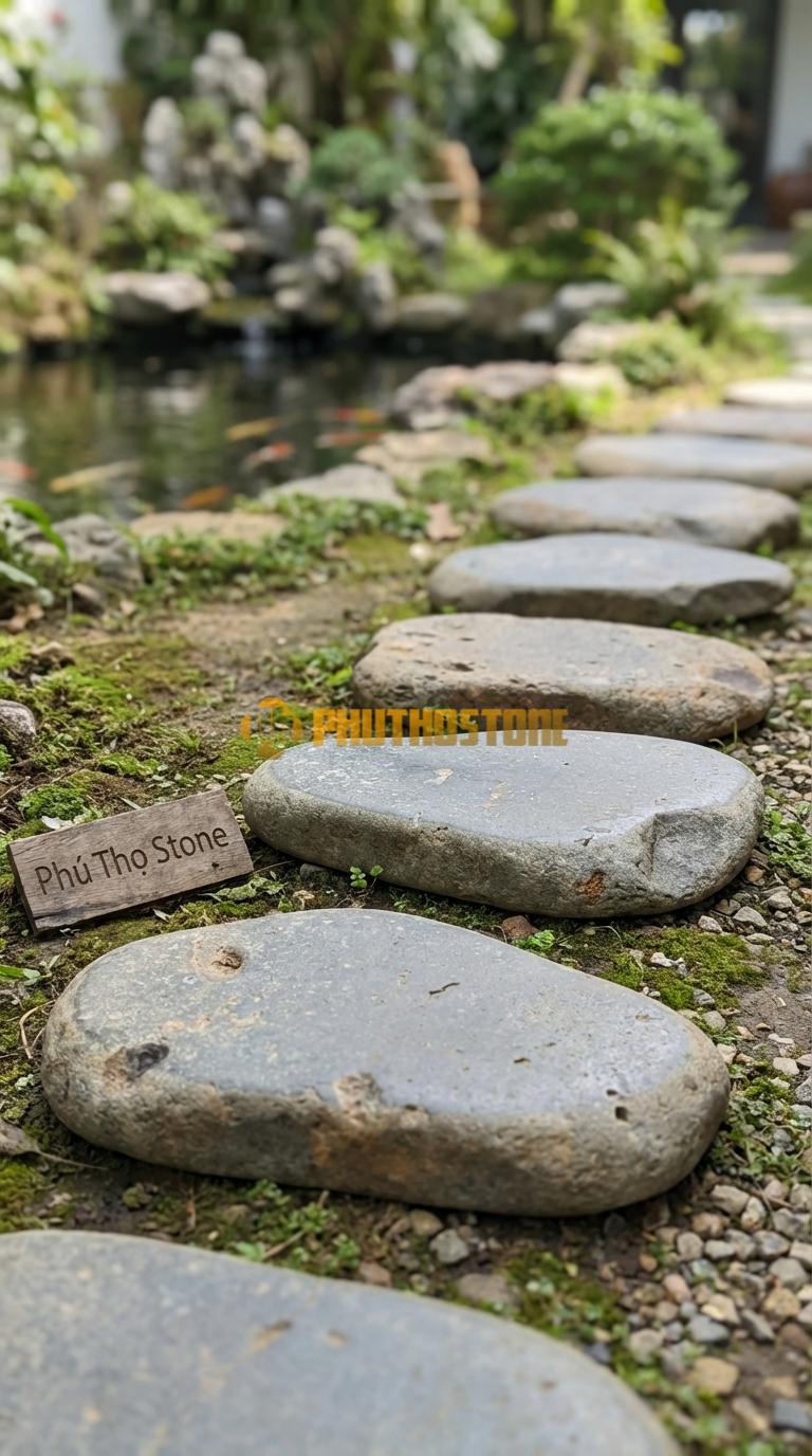 Đá Bước Dạo Quy Cách Chữ Nhật Thanh Đá Cuội 30 x 60, Dày 4, Bề Mặt Mài Cát (Sandblasted)