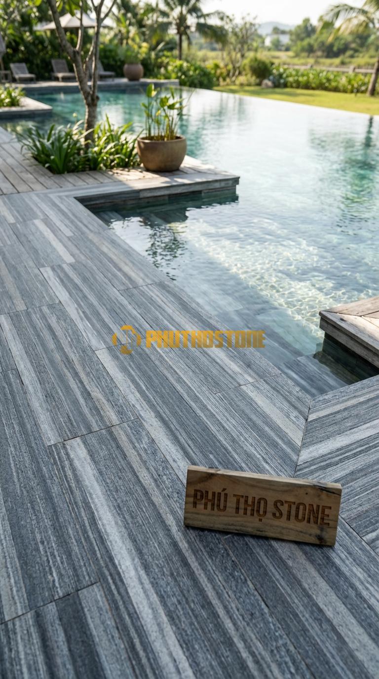 Đá Ốp Lòng Hồ Bơi Đá Mosaic Tự Nhiên Chất Liệu Đá Sọc Dưa Dạng Thanh Que Diêm (Kitkat/Stack Bond) Chip: 1.5×10 / Vỉ: 30×30