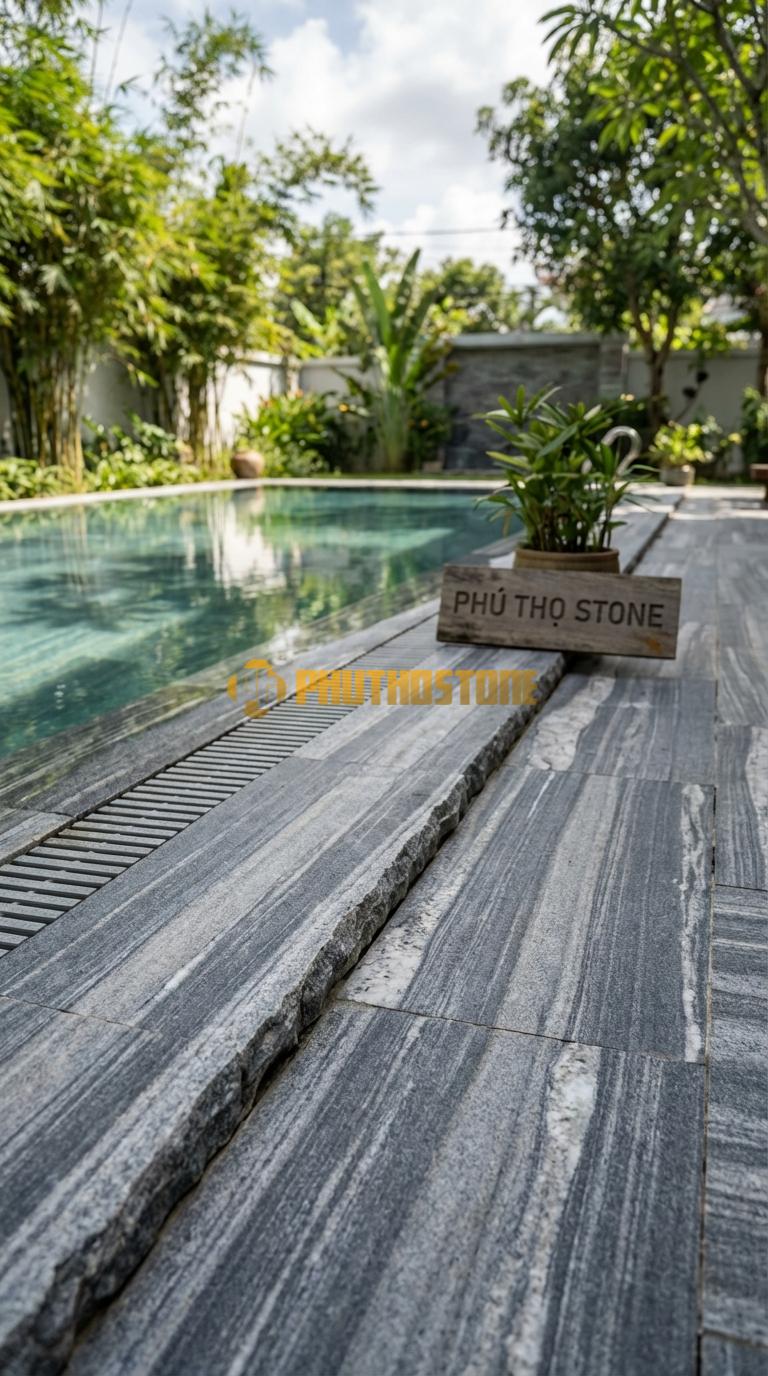 Đá Viền & Thanh Tràn Đá Bo Viền Chất Liệu Đá Sọc Dưa Cạnh Đục Thô Tự Nhiên (Chiseled Edge), Mặt Khò 30x60x5