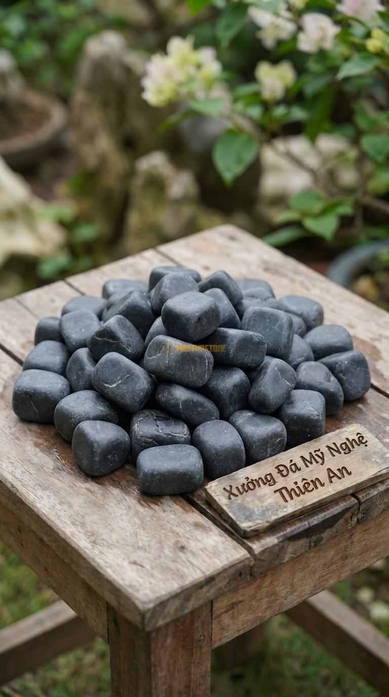 Sỏi đen quay xuất khẩu 2-4cm