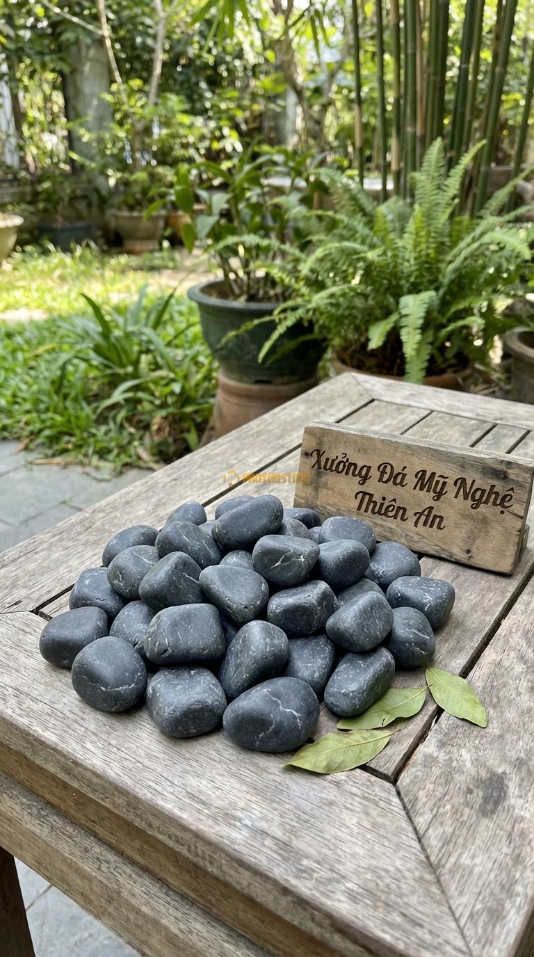 Sỏi đen quay xuất khẩu 3-5cm