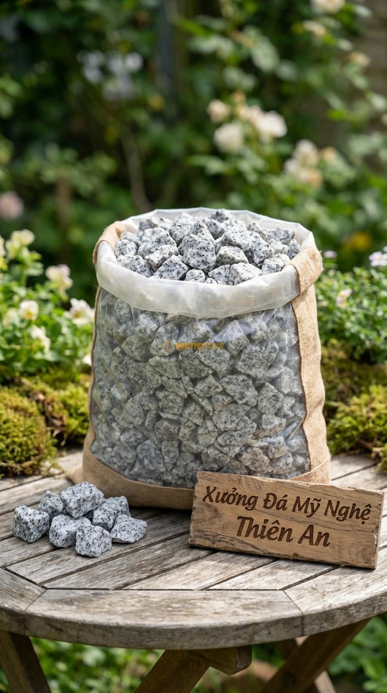 Sỏi granite trắng muối tiêu quay xuất khẩu 7-9mm