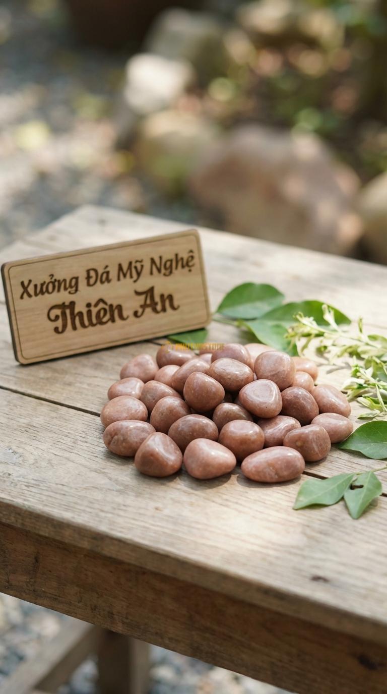 Sỏi hồng bóng dải sân vườn kích thước 1-3cm