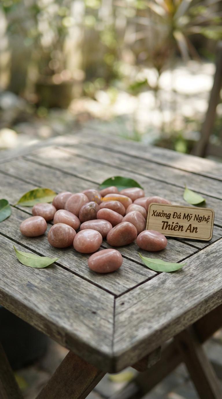 Sỏi hồng bóng dải sân vườn kích thước 2-3cm