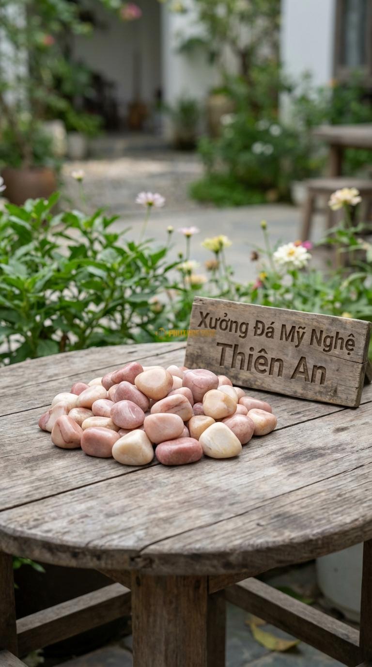 Sỏi hồng quay xuất khẩu 3-5cm