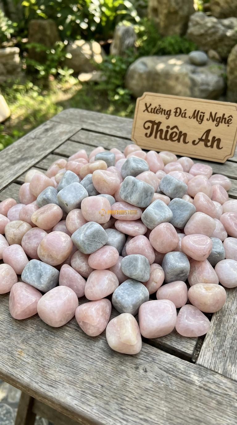 Sỏi Mix 2. Hồng quay, Ghi xám quay Tỉ lệ (80, 20). Size 2-3cm