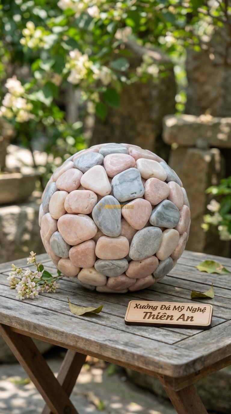 Sỏi Mix 2. Hồng quay, Ghi xám quay Tỉ lệ (80, 20). Size 2-4cm