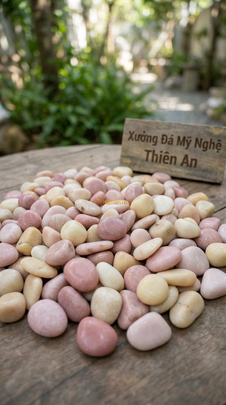 Sỏi Mix 2. Hồng quay, Vàng quay Tỉ lệ (50, 50). Size 2-4cm