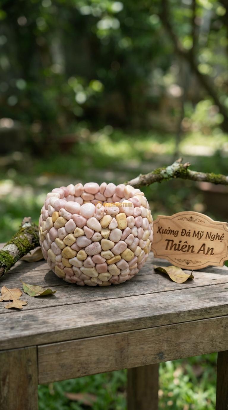 Sỏi Mix 2. Hồng quay, Vàng quay Tỉ lệ (60, 40). Size 3-5mm