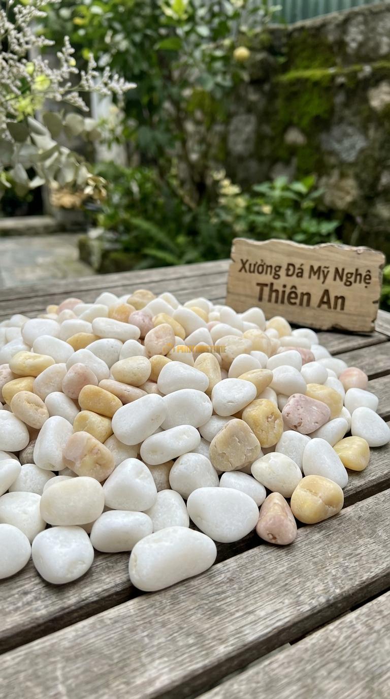 Sỏi Mix 2. Trắng quay, Vàng quay Tỉ lệ (80, 20). Size 1-2cm