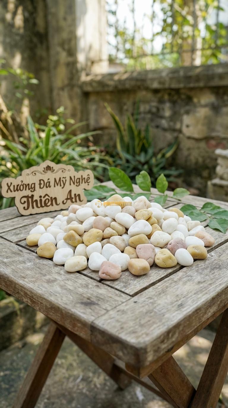 Sỏi Mix 2. Trắng quay, Vàng quay Tỉ lệ (80, 20). Size 2-4cm