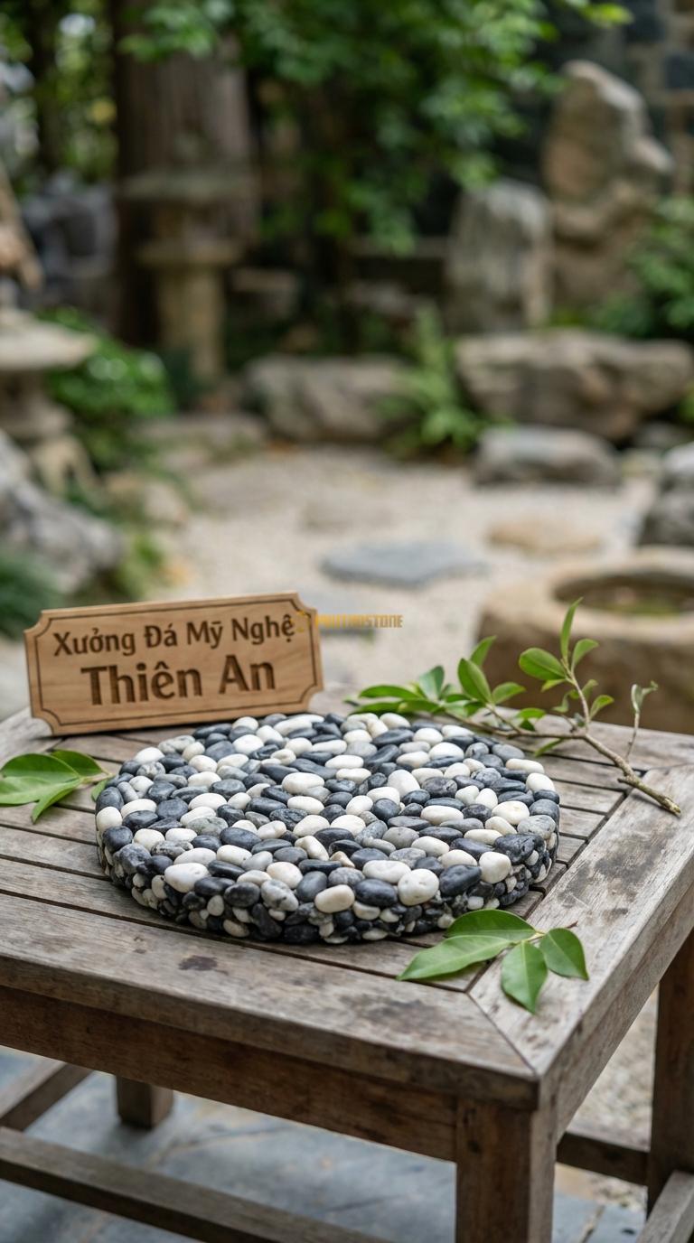 Sỏi Mix 3 loại sỏi đen quay, Trắng quay, Ghi xám quay Tỉ lệ (45, 30, 25). Size 2-3cm