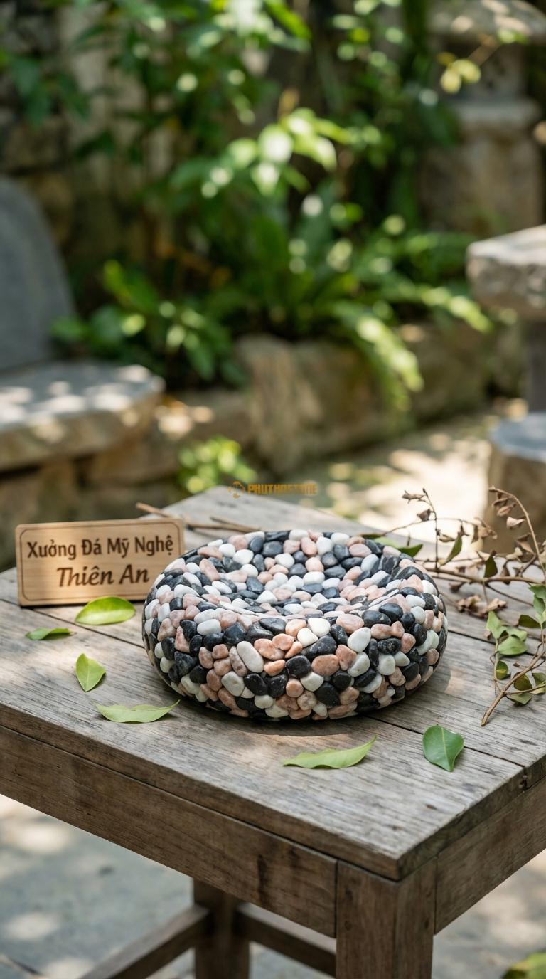 Sỏi Mix 3 loại sỏi đen quay, Trắng quay, Hồng quay Tỉ lệ (45, 30, 25). Size 3-5mm