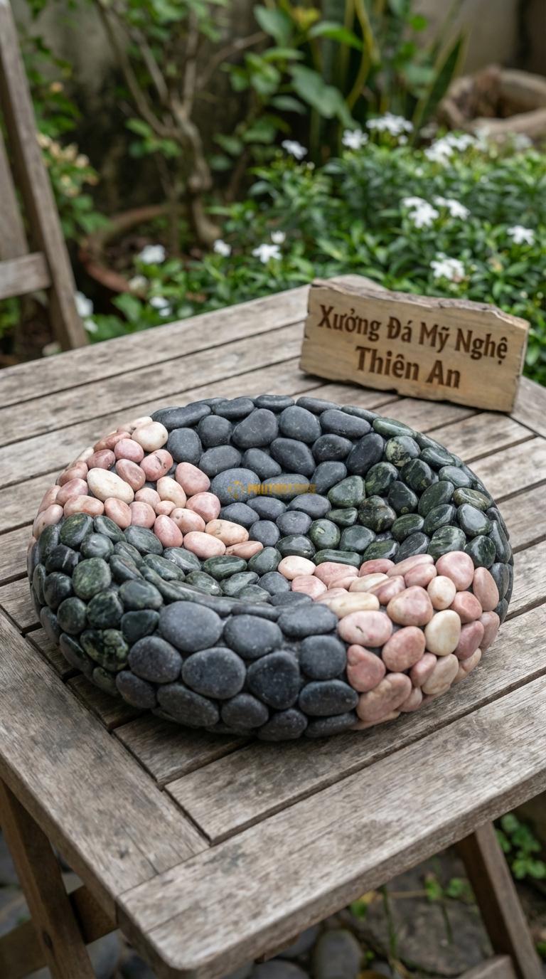 Sỏi Mix 3 loại sỏi đen quay, Xanh rêu, Hồng quay Tỉ lệ (60, 25, 15). Size 3-5mm