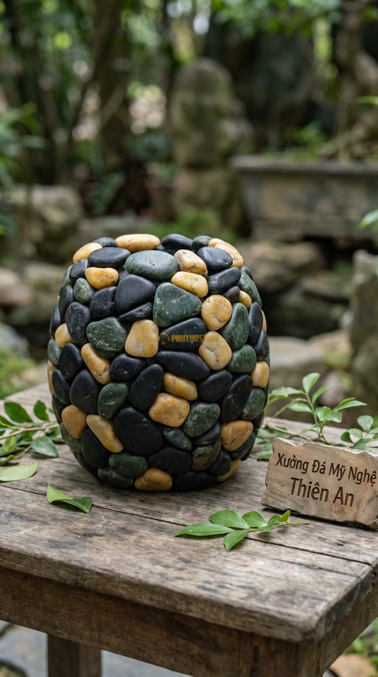 Sỏi Mix 3 loại sỏi đen quay, Xanh rêu, Vàng quay Tỉ lệ (45, 30, 25). Size 3-5mm