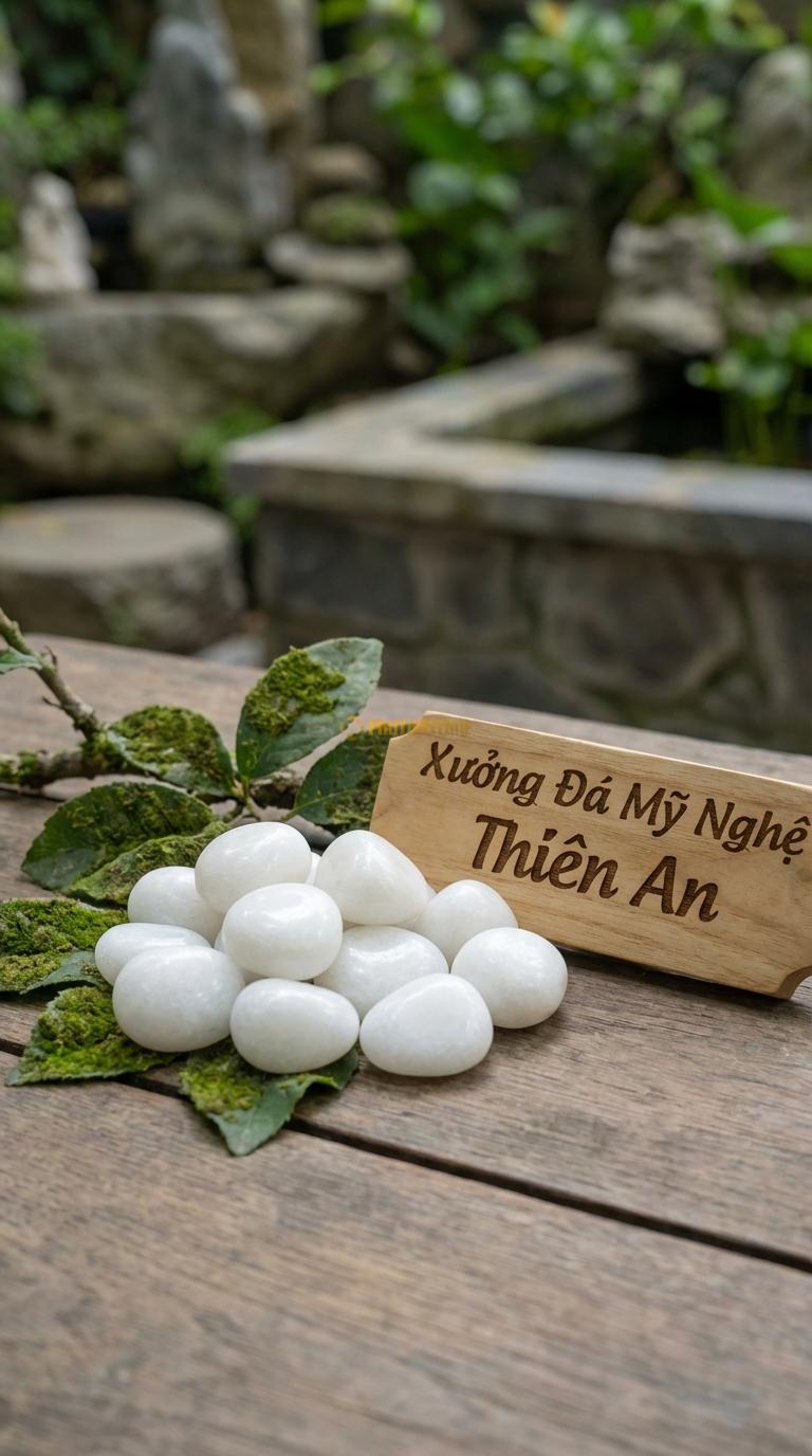Sỏi trắng bóng dải sân vườn kích thước 1-3cm