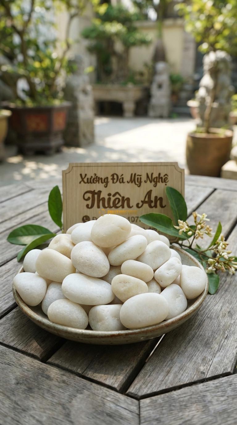 Sỏi trắng quay xuất khẩu 1-2cm