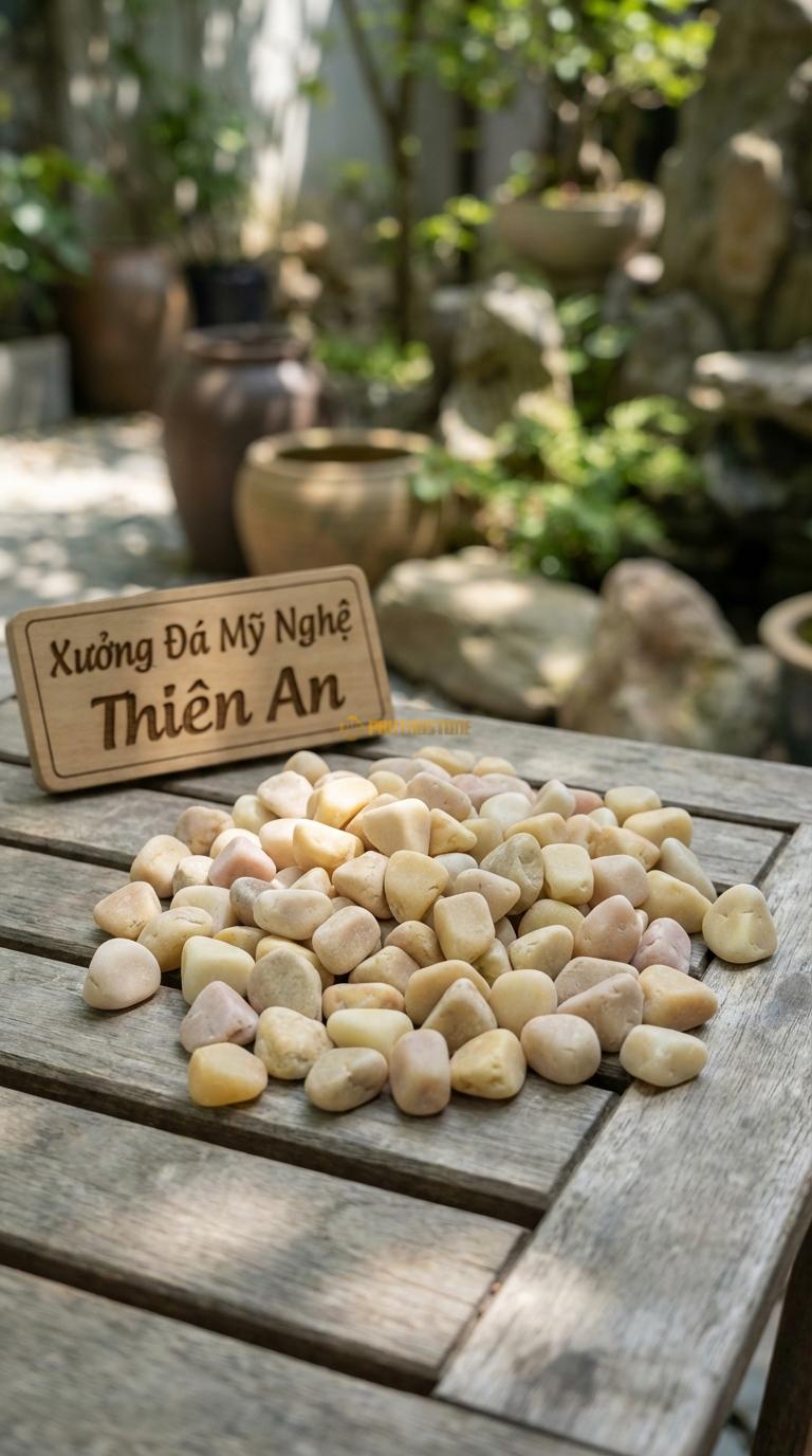 Sỏi vàng đậm quay xuất khẩu 1-2cm