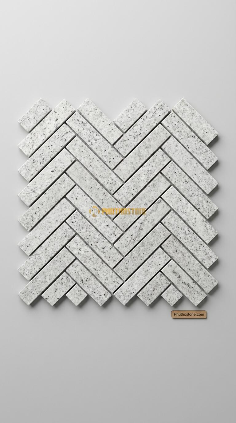 Đá Chẻ Granite Trắng Muối Tiêu 20×30 Lát Khu Vực Bbq Ngoài Trời