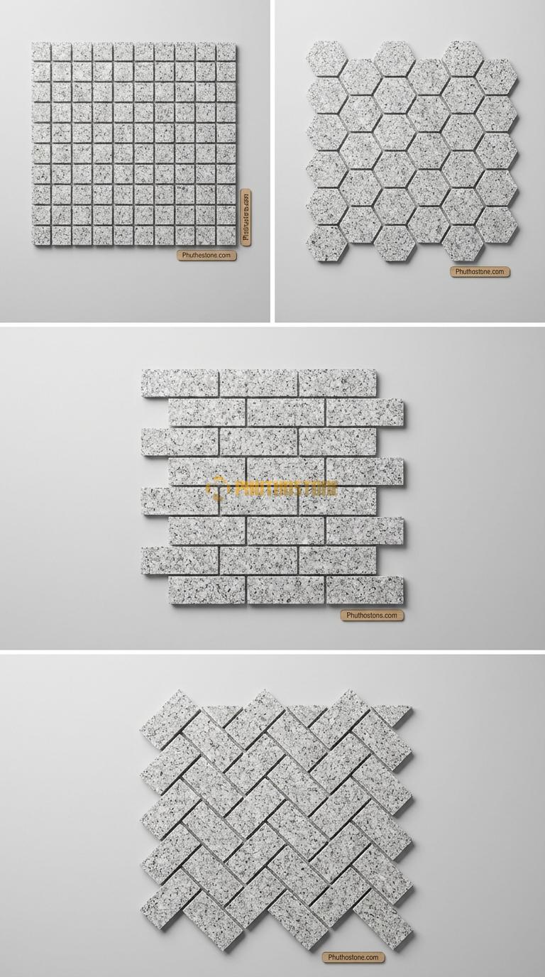 Đá Chẻ Granite Trắng Muối Tiêu 20×40 Lát Lối Đi Công Viên