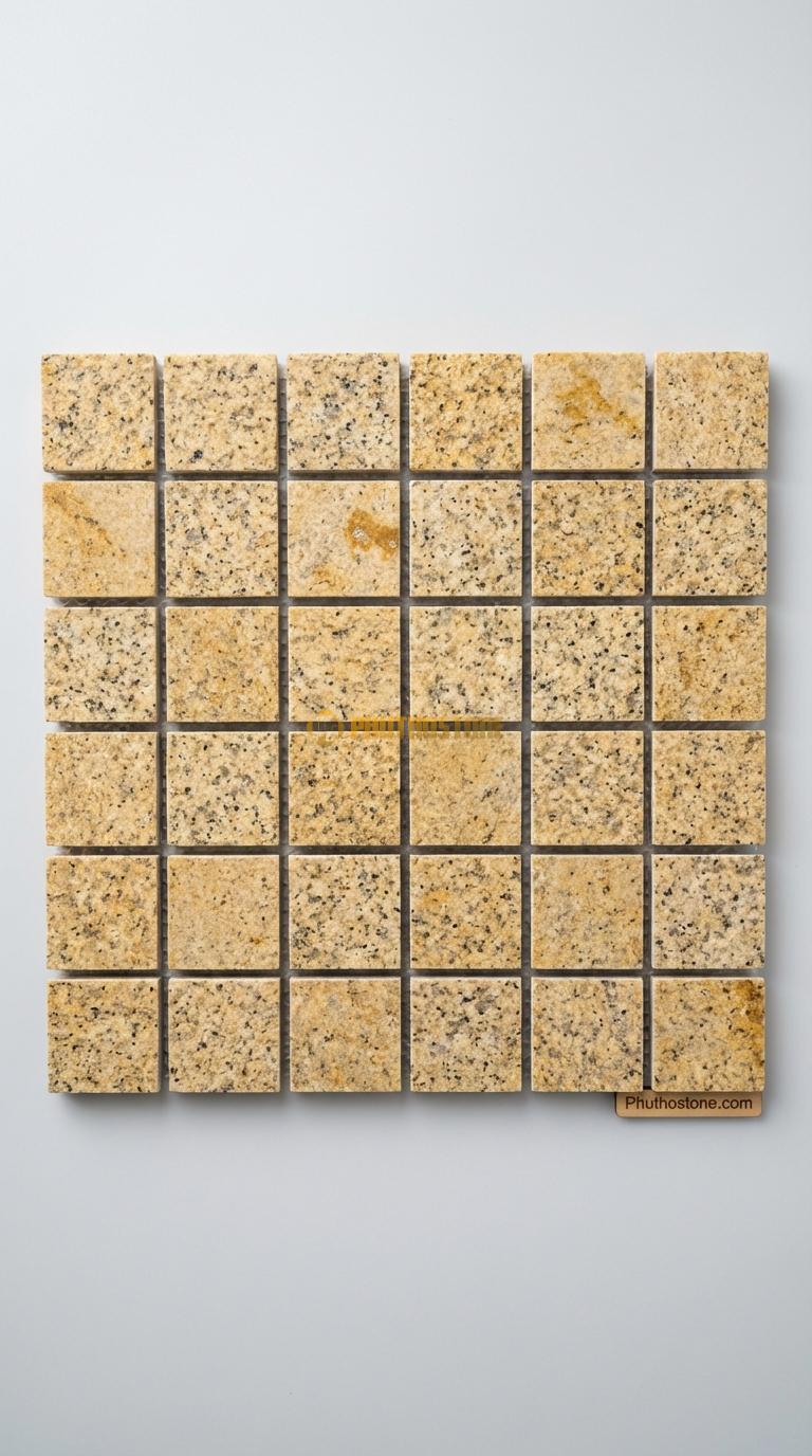 Đá Chẻ Granite Vàng 20×20 Lát Sân Trước Nhà