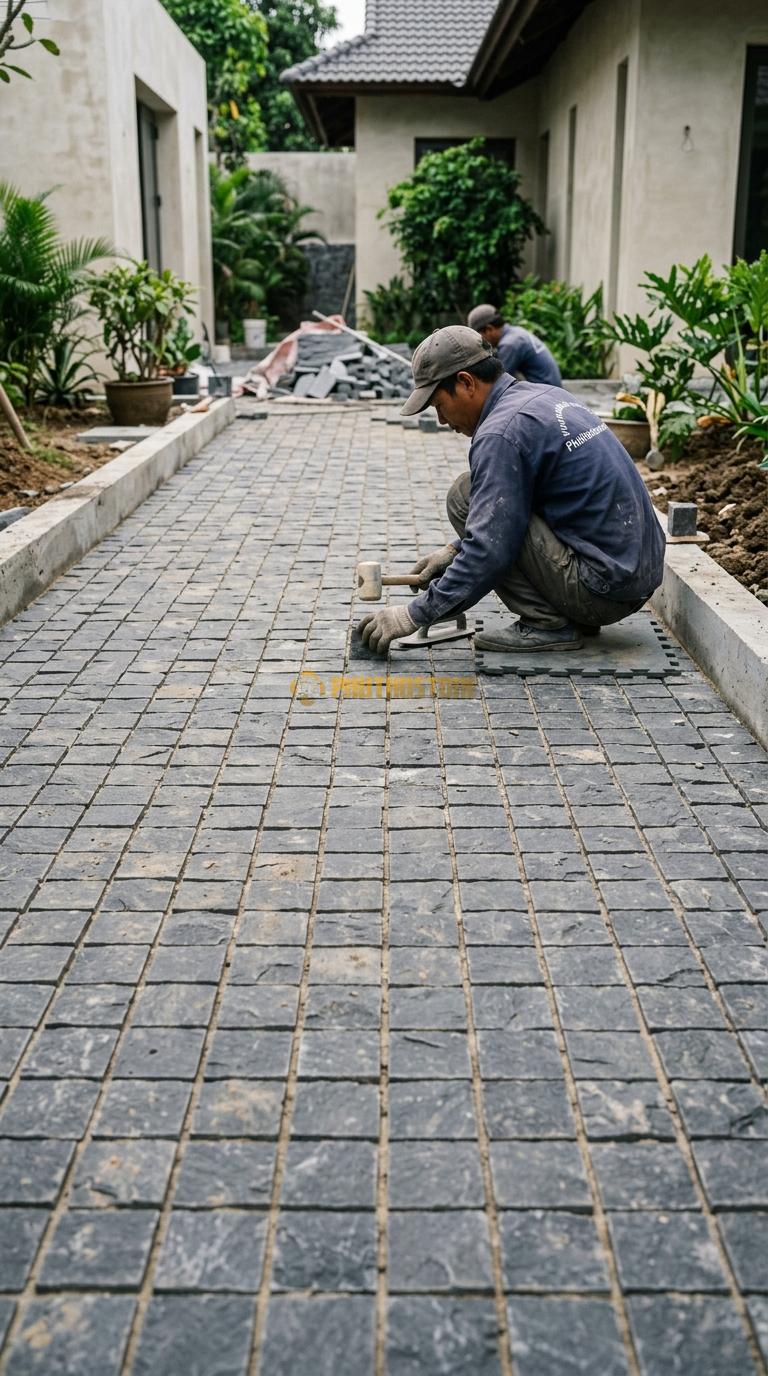 Đá Cubic Bazan Lát Sân Vuông Sân Vườn KT Viên 10x10x5cm