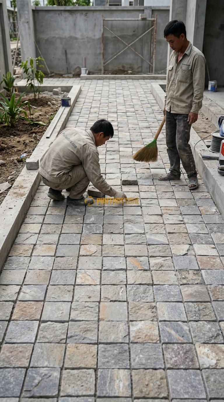 Đá Cubic Đa Sắc Lát Sân Kiểu Sole Sân Biệt Thự KT Viên 10x10x10cm