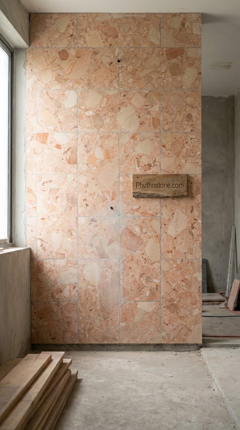 Đá Đa Sắc Mài Bóng 3cm Lát Sân Nhà 400x400cm