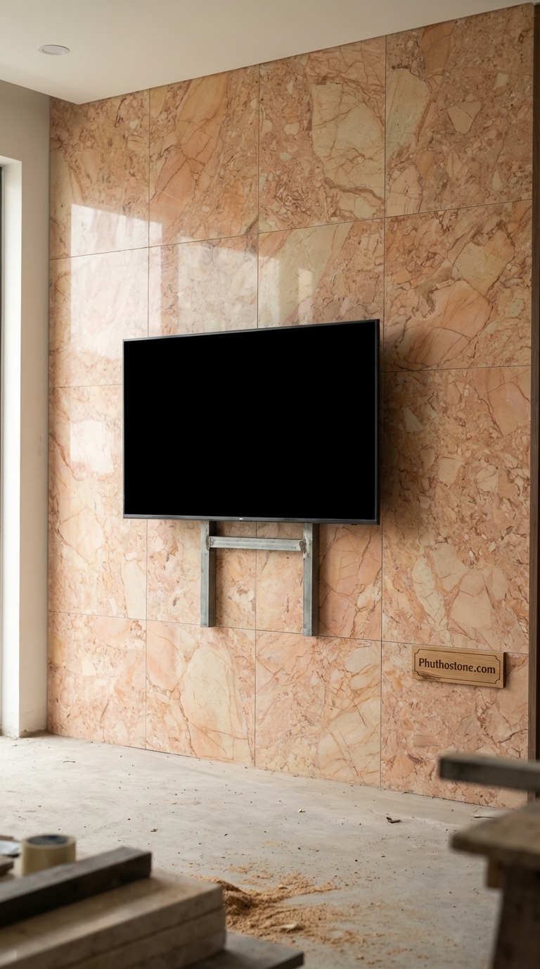 Đá Tuyết Sơn Băm Hoạ Tiết 3cm Lát Sân Nhà 400x400cm