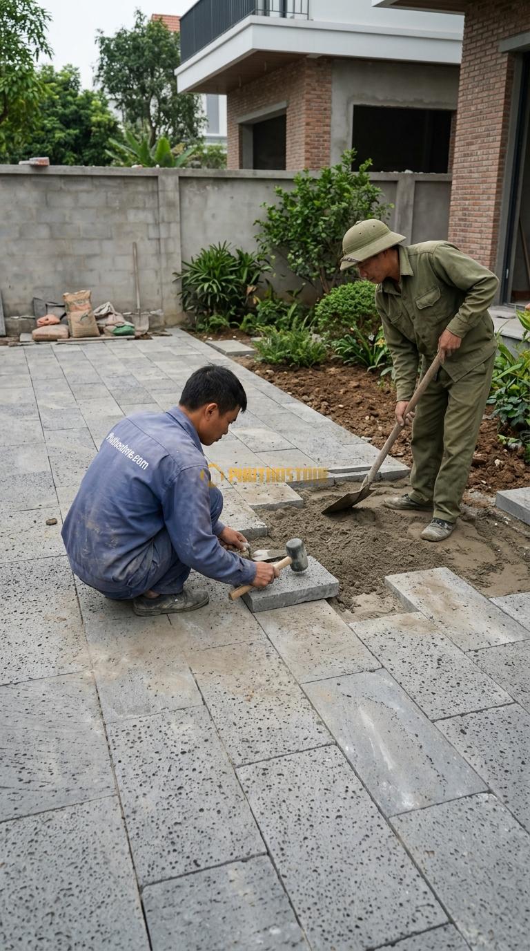 Đá Mosaic Đá Ong Xám Vỉ 30×30 Lát Trang Trí Tường Phòng Khách