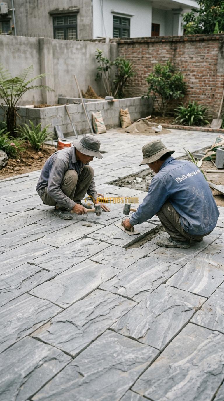 Đá Mosaic Đá Sọc Dưa Vỉ 30×30 Lát Giếng Trời