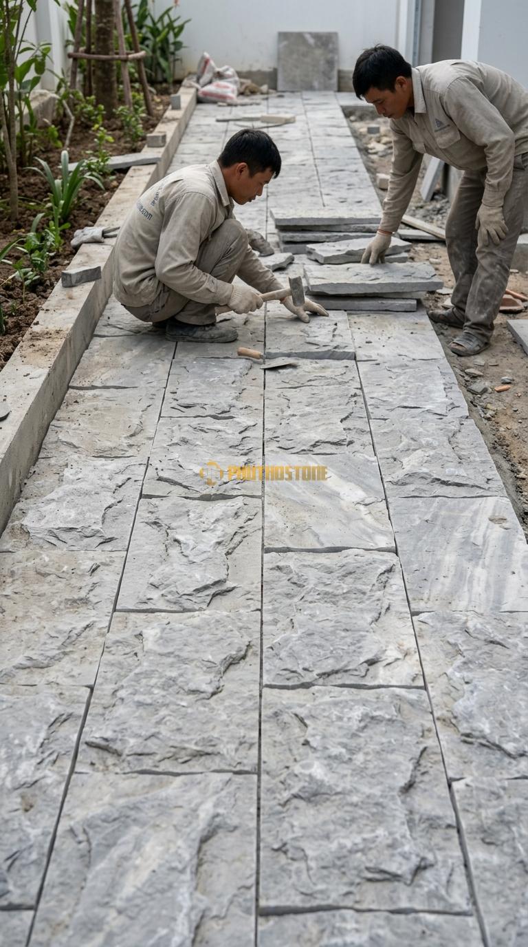 Đá Mosaic Đá Sọc Dưa Vỉ 30×30 Lát Tiểu Cảnh Sân Vườn