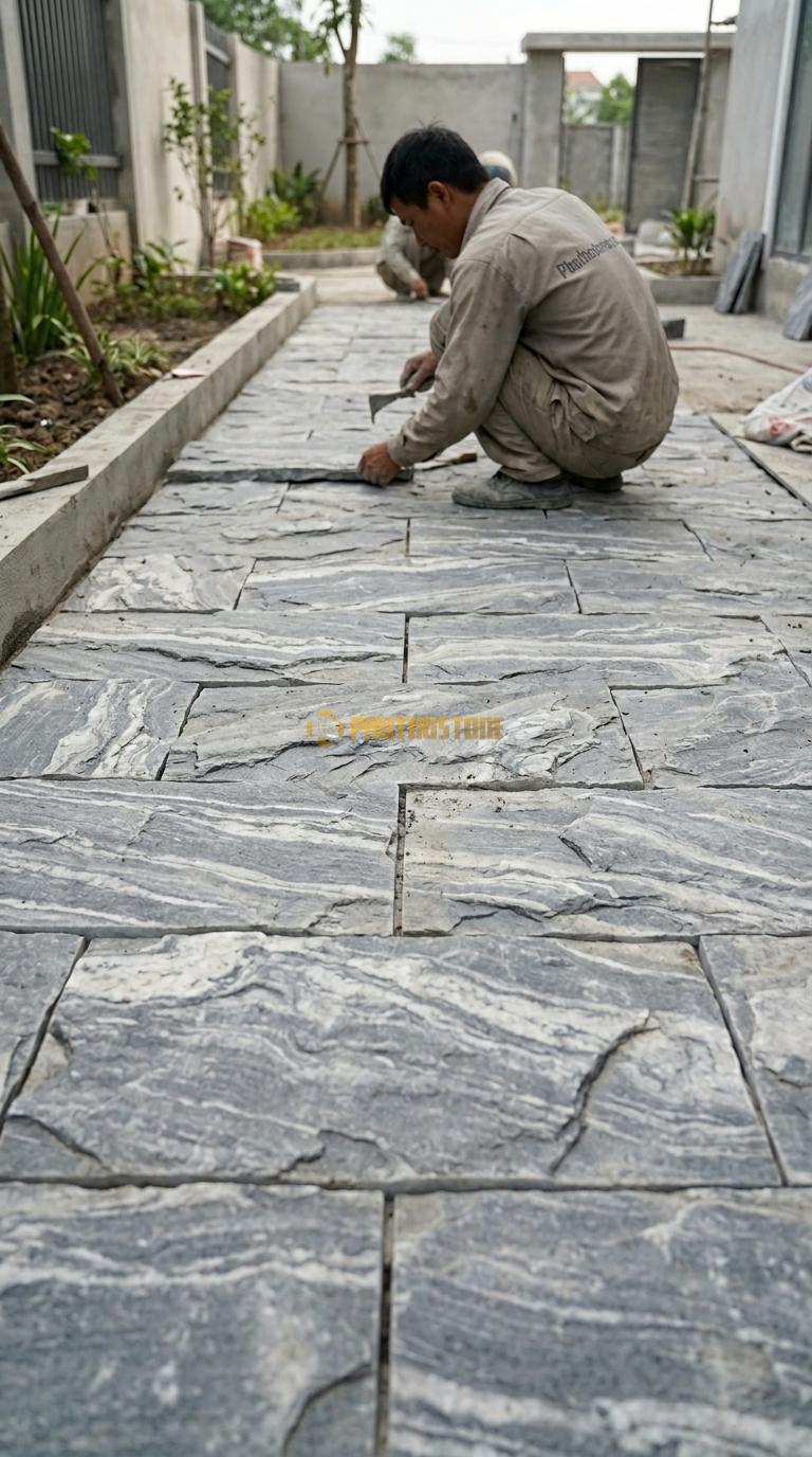 Đá Mosaic Đá Vân Mây Vỉ 30×30 Lát Tiểu Cảnh Sân Vườn