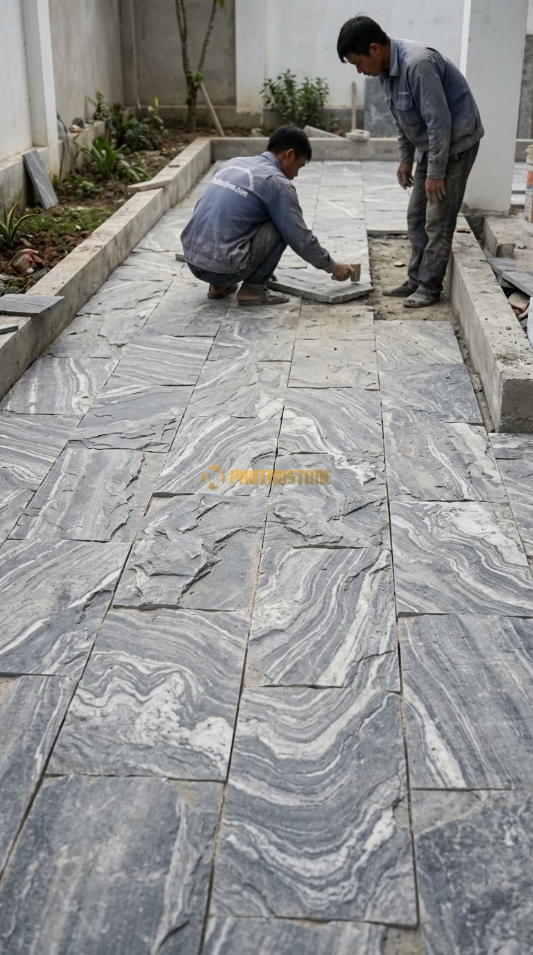 Đá Mosaic Đá Vân Mây Vỉ 30×30 Lát Trang Trí Tường Phòng Khách