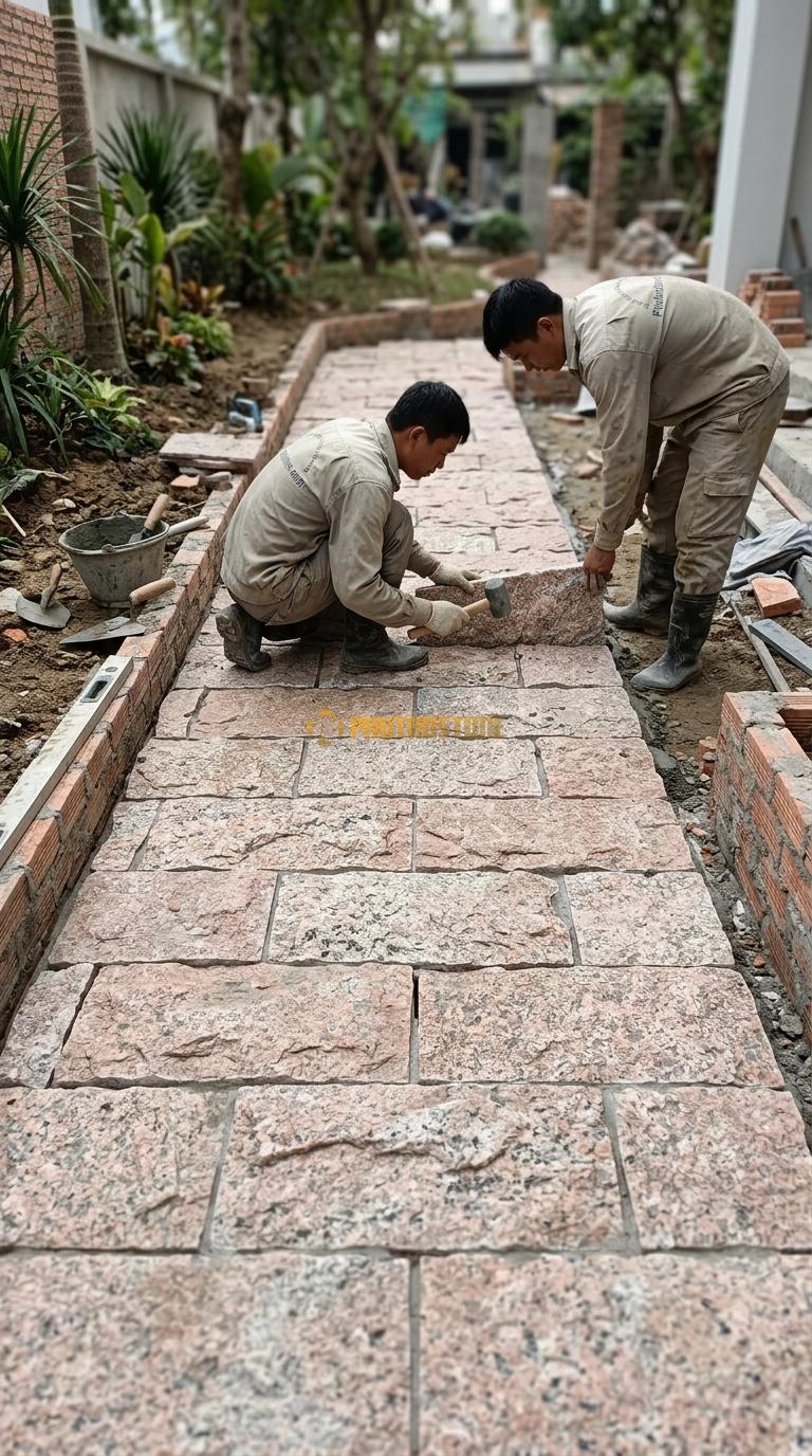 Đá Mosaic Granite Hồng Vỉ 30×30 Lát Bếp (Ốp Backsplash)